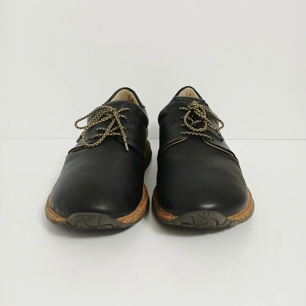 Birkenstock Wrigley Mens Black Leather Lace Up Shoes Cork Midsole US 12 EU 45 L